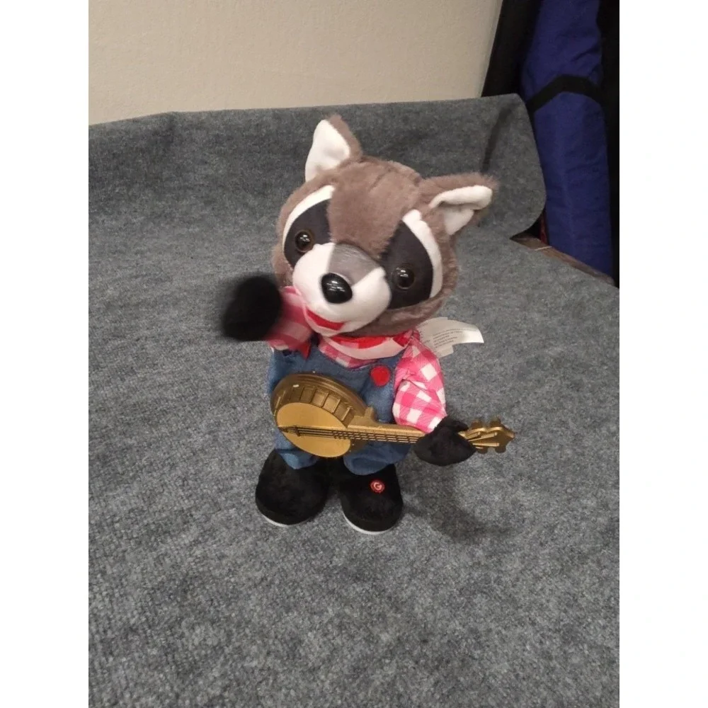 Gemmy Animated Racoon Plush Plays Banjo and Dances, SEE VIDEO